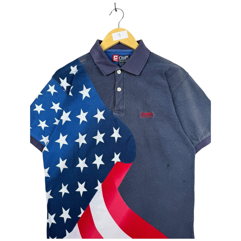 Vintage Chaps Ralph Lauren American USA Flag Polo Shirt