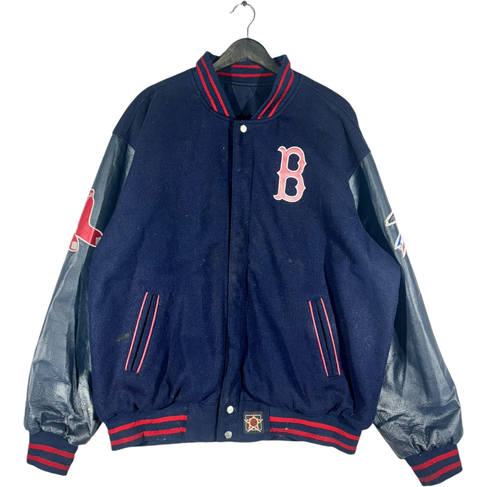 Vintage Biston Red hot Sox REVERSIBLE winter Bomber Jacket