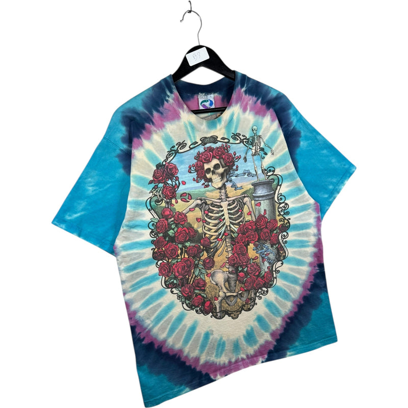 Vintage Dead Skeleton Roses Tie Dye T-Shirt