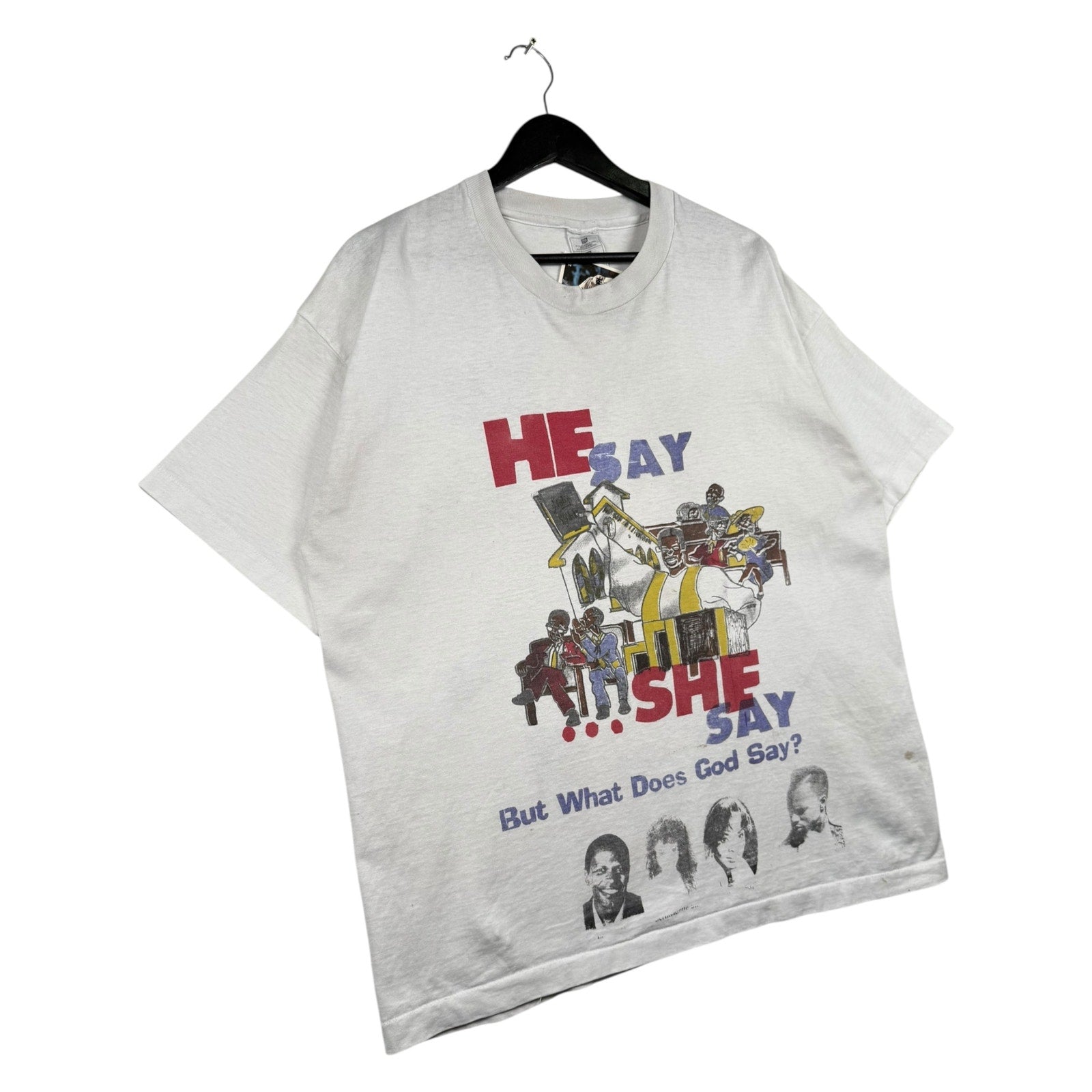 Vintage He Say She Say But What Does God Say T-Shirt