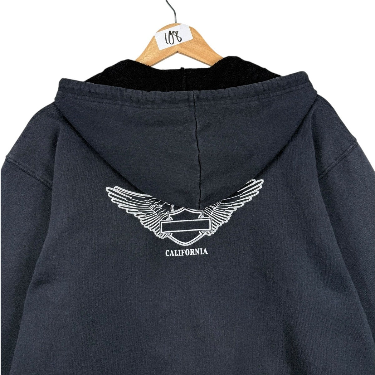 Vintage Harley Davidson H-D Embroidered Zip Up Hoodie
