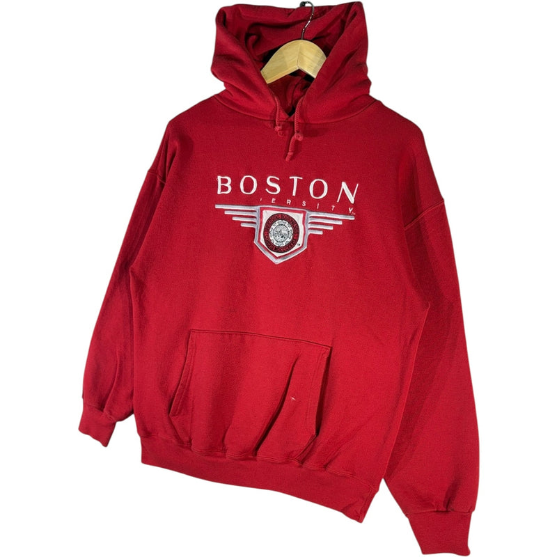 Vintage Boston University Embroidered Spellout Hoodie
