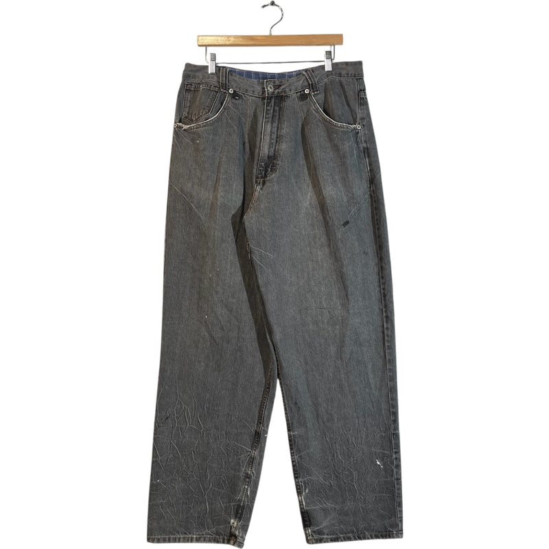 Vintage Phat Farm Embroidered Wide Leg Denim Jeans 36x33