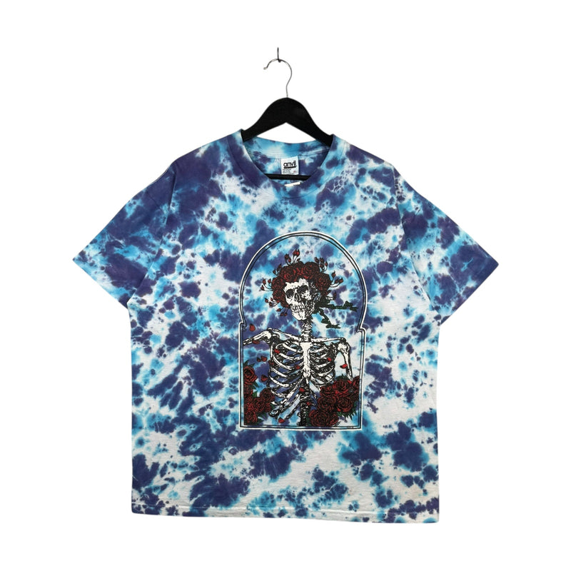 Vintage Grateful Dead Skeleton & Roses Tie-Dye Band T-Shirt