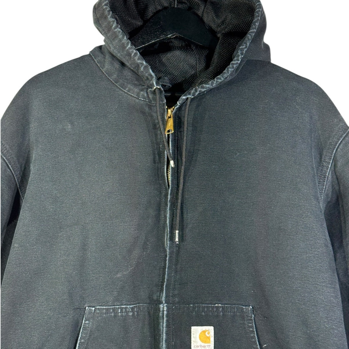 Vintage Carhartt Canvas Hooded Full Zip Workwear Jacket