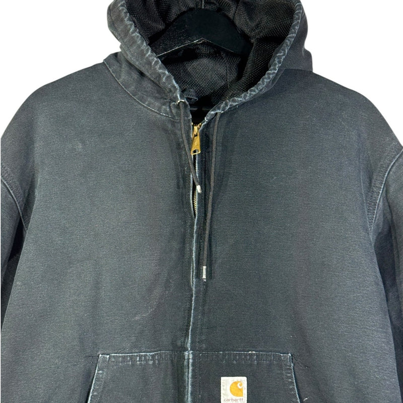 Vintage Carhartt Canvas Hooded Full Zip Workwear Jacket