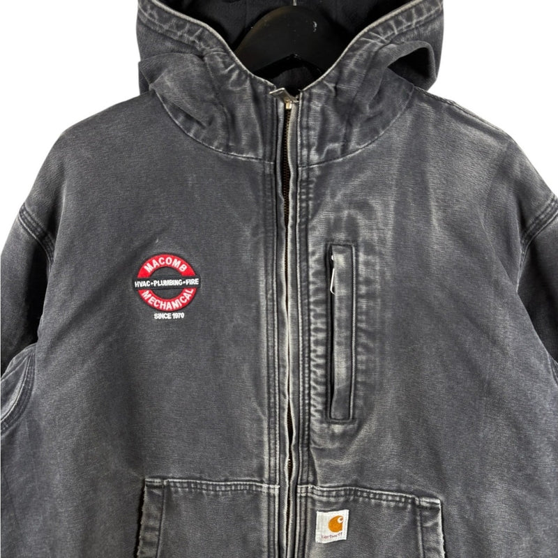 Vintage Carhartt Active Jac Insulated Denim Hoodie Full Zip Jacket