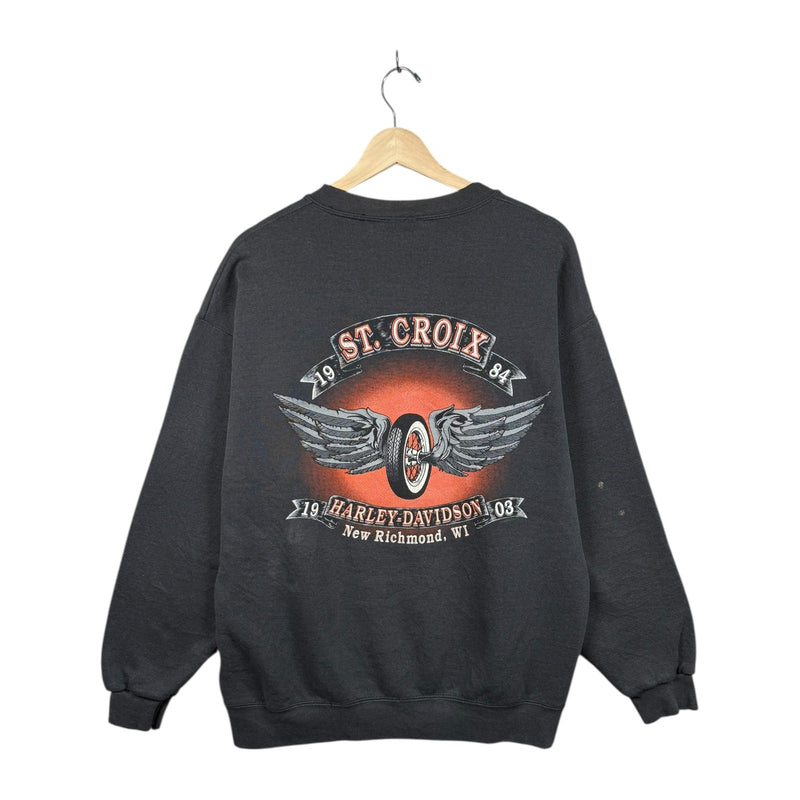 Vintage Harley Davidson Winged Wheel Graphic Crewneck