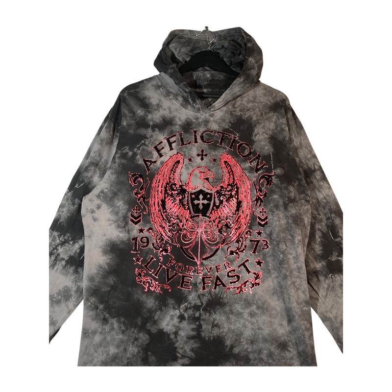 Vintage Affliction Live Fast Tie Dye Sweatshirt Hoodie