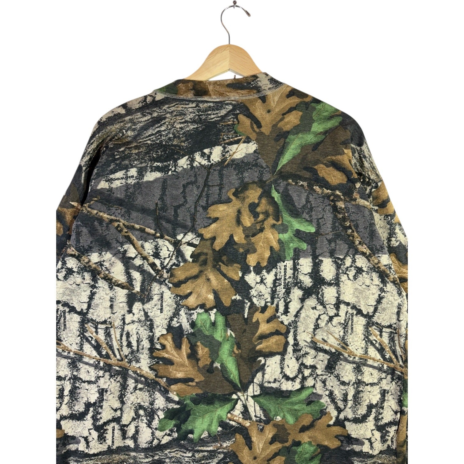 Vintage Camo Hunting Henley Long Sleeve T Shirt