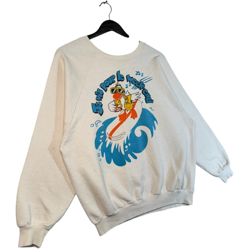 Vintage "Live for the Weekend" Surf Crewneck