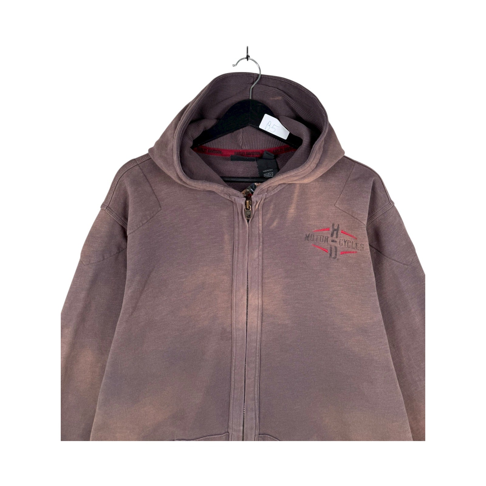 Vintage Harley Davidson Washed Full Zip Hoodie