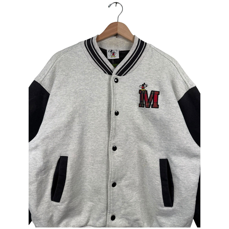 Vintage Mickey & Co Plaid Embroidered Logo Varsity Jacket