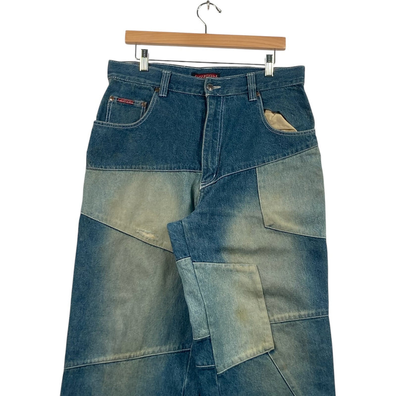 Vintage Metal Wide Leg Denim Jeans 36 x 31