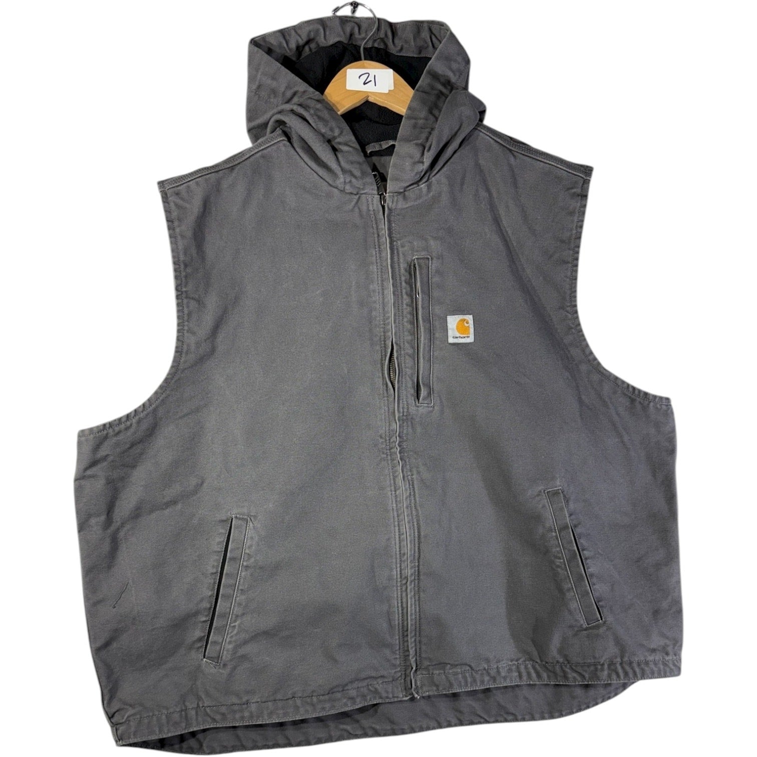 Vintage Carhartt Full Zip Hooded Workwear Vest