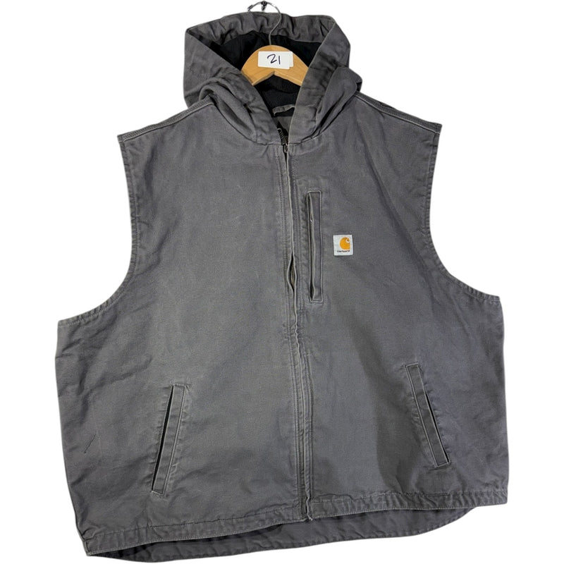 Vintage Carhartt Full Zip Hooded Workwear Vest