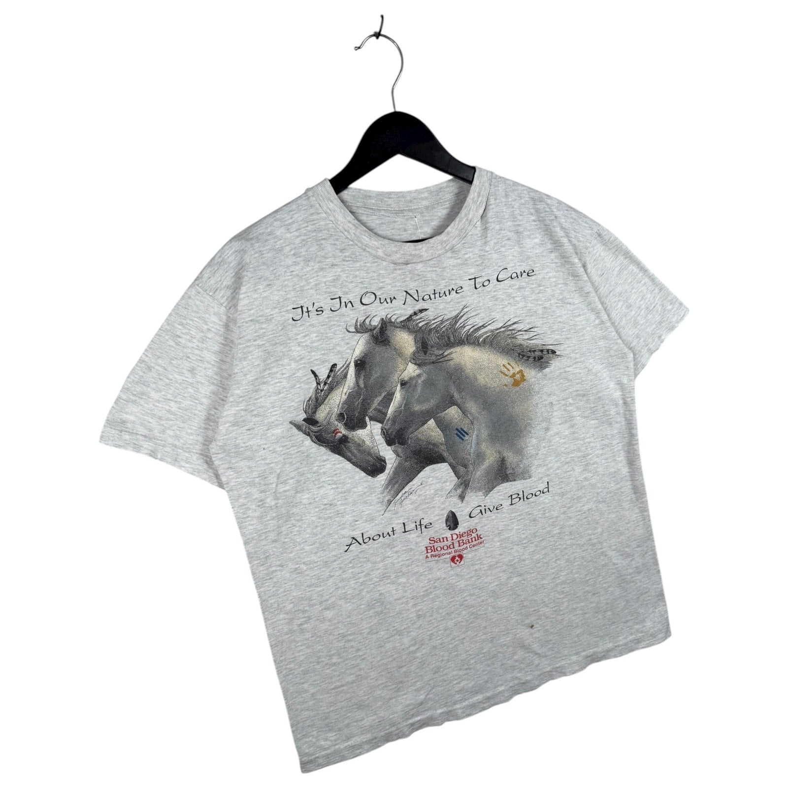Vintage San Diego Blood Bank Horse T-Shirt