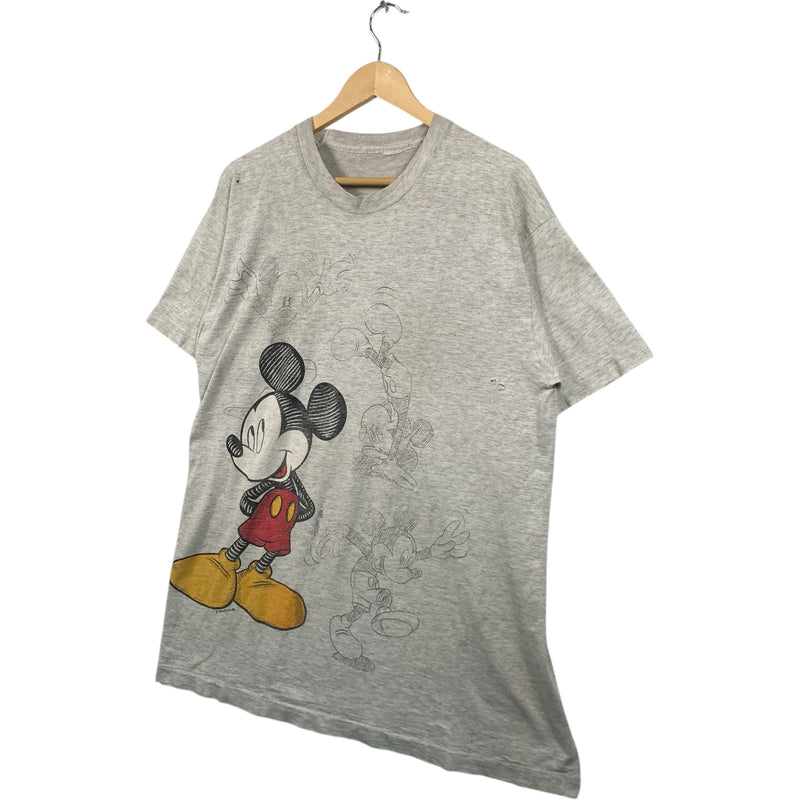 Vintage Disney Retro Mickey Mouse Sketch Full Body Tee