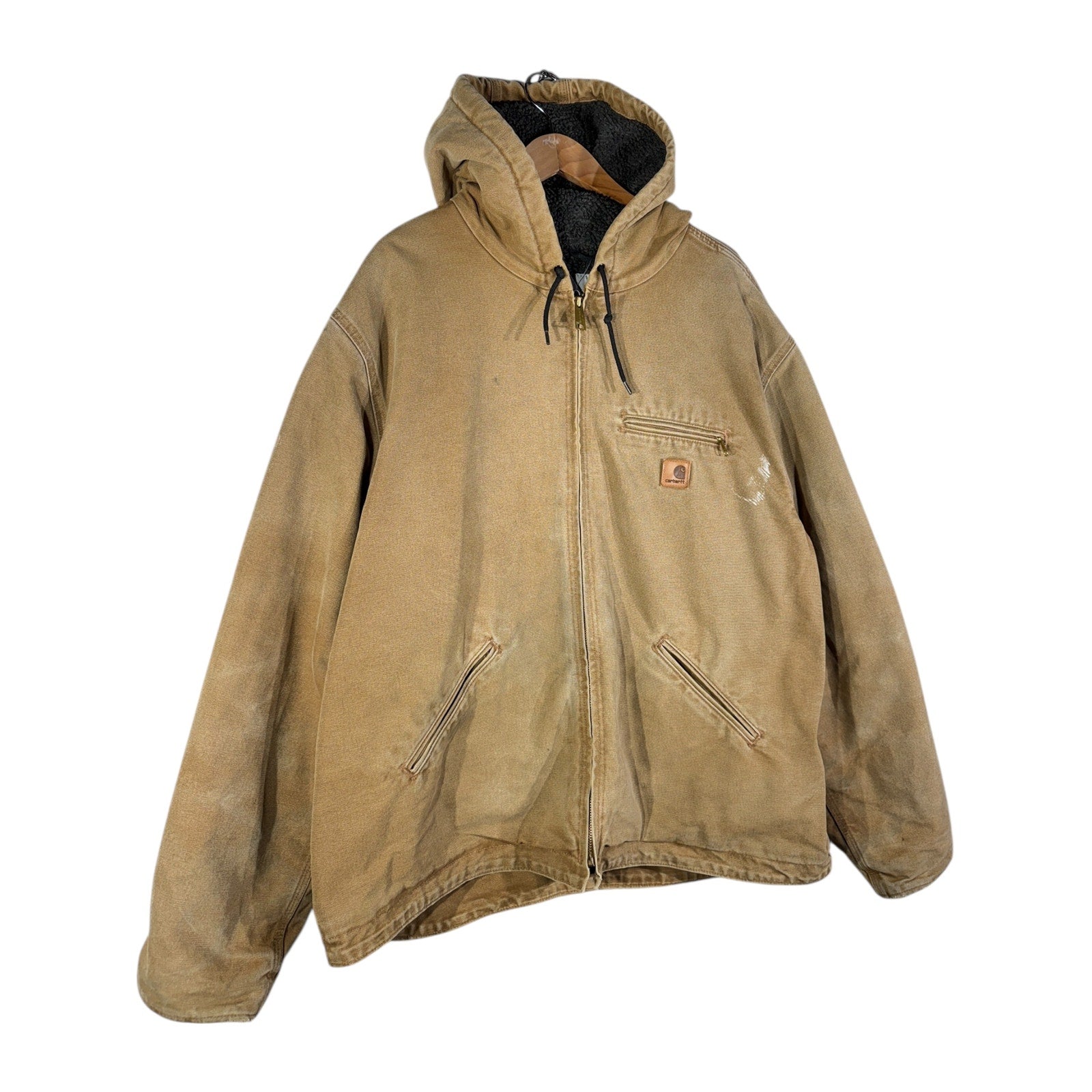 Vintage Carhartt Canvas Full Zip Hooded Workwear Jacket