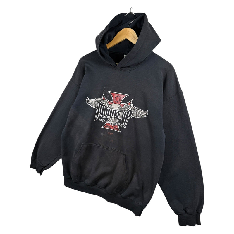 Vintage Christian Eagle Graphic Print Hoodie