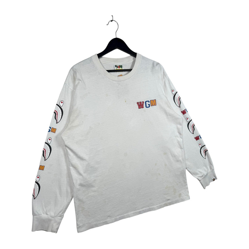 Vintage BAPE WGM Shark Face Long Sleeve T-Shirt