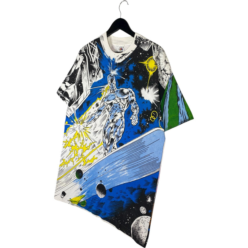 Vintage Marvel Silver Surfer All Over Print Graphic T-Shirt