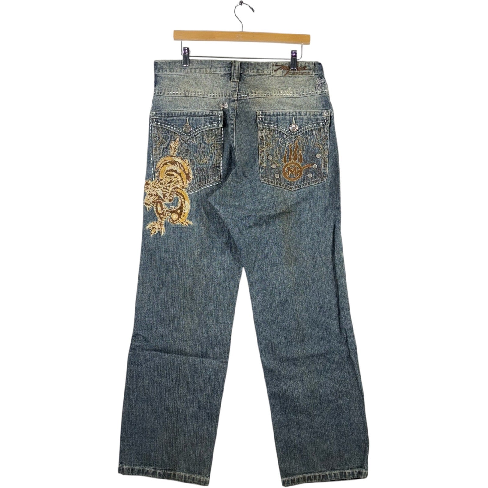 Y2K Miskeen Originals Straight Leg Denim Jeans 38