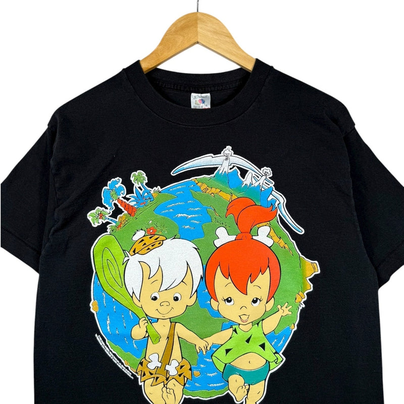 Vintage Pebbles & Bamm-Bamm Cartoon Graphic T-Shirt