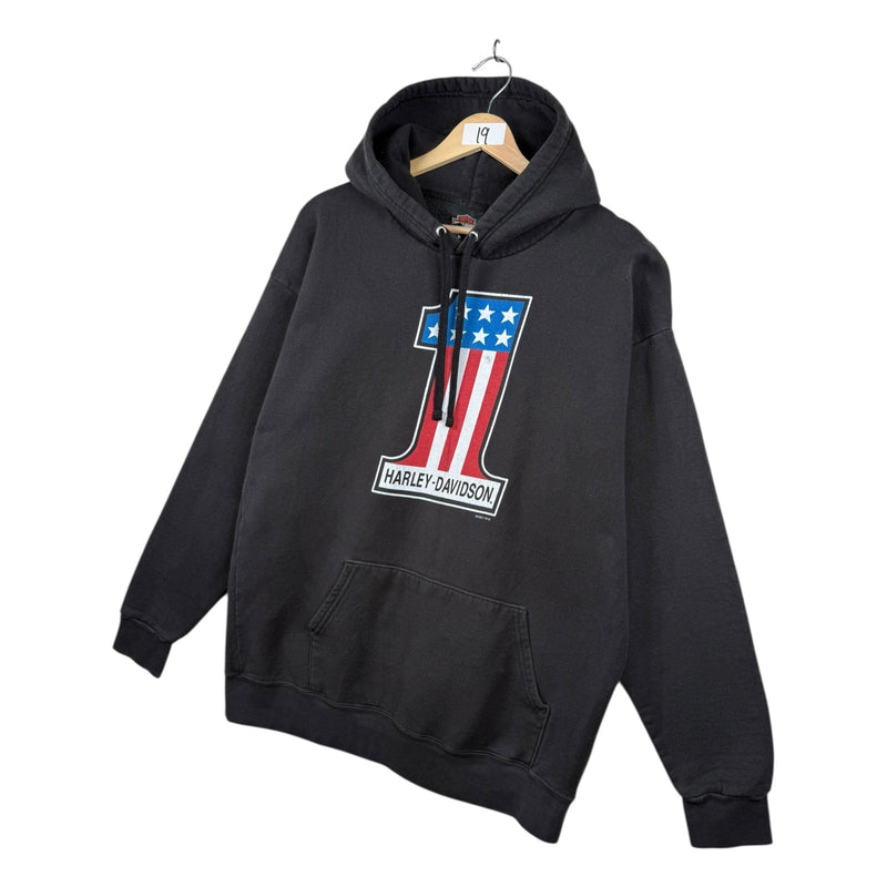 Vintage Harley Davidson #1 USA Flag Hoodie
