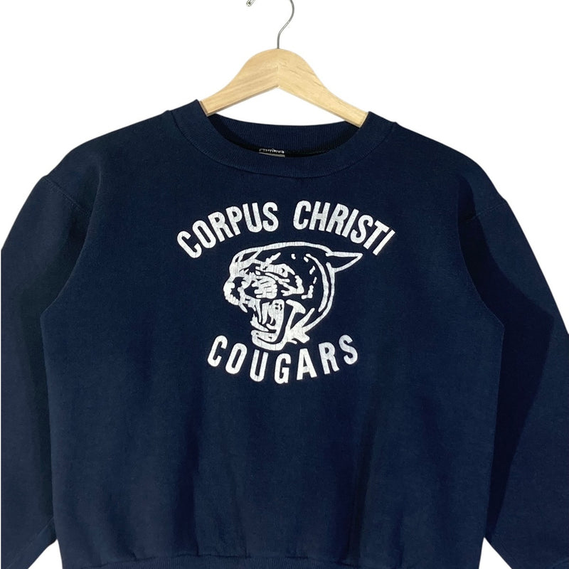 Vintage Corpus Christi Cougars Mascot Crewneck Youth