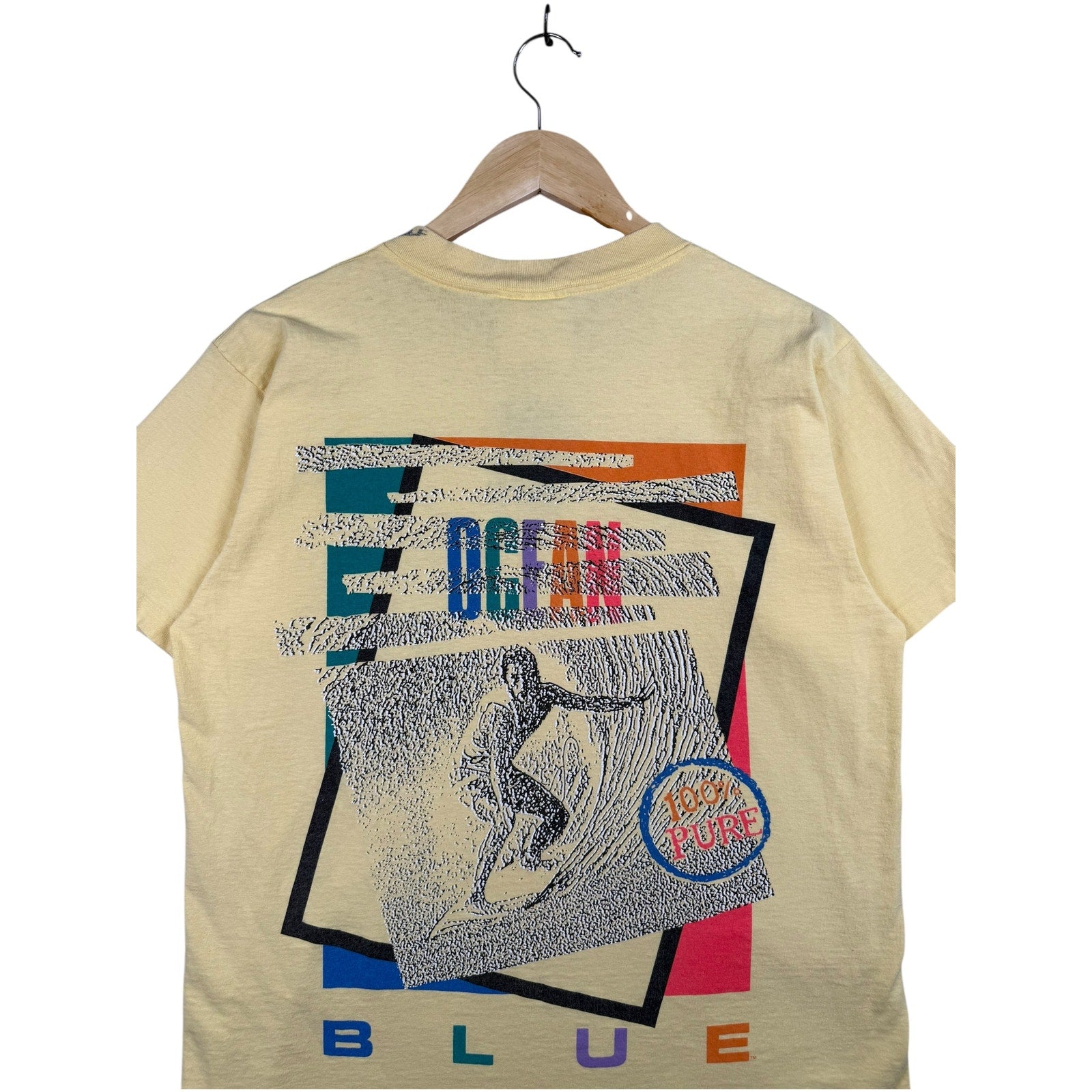 Vintage Ocean Blue Surfing Graphic T-Shirt