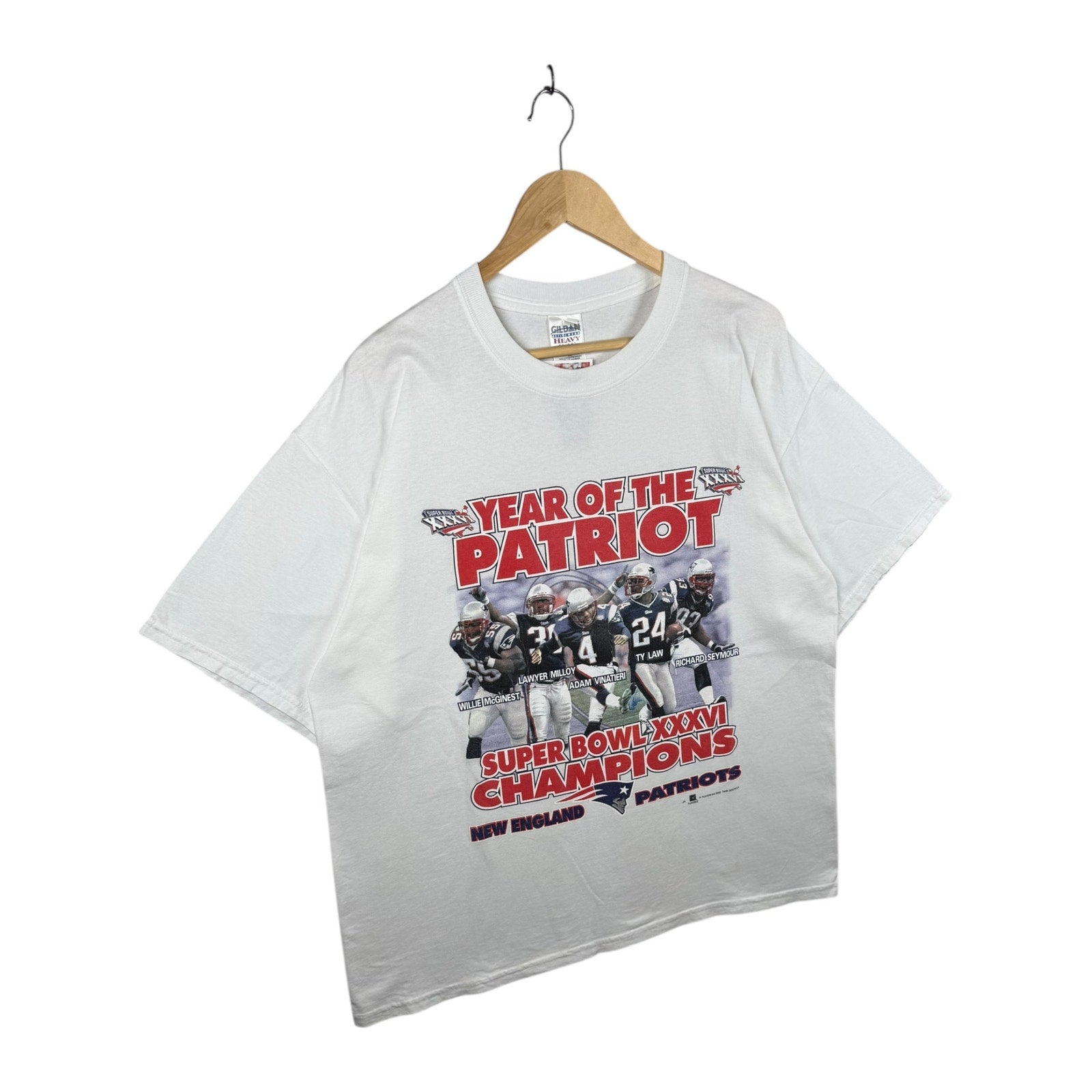 Vintage 2002 New England Patriots Super Bowl XXXVI NFL T-Shirt