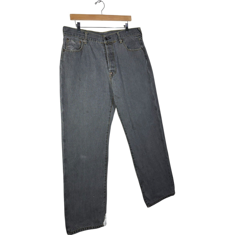 Vintage RMC Embroidered Straight Leg Denim Jeans 37x31