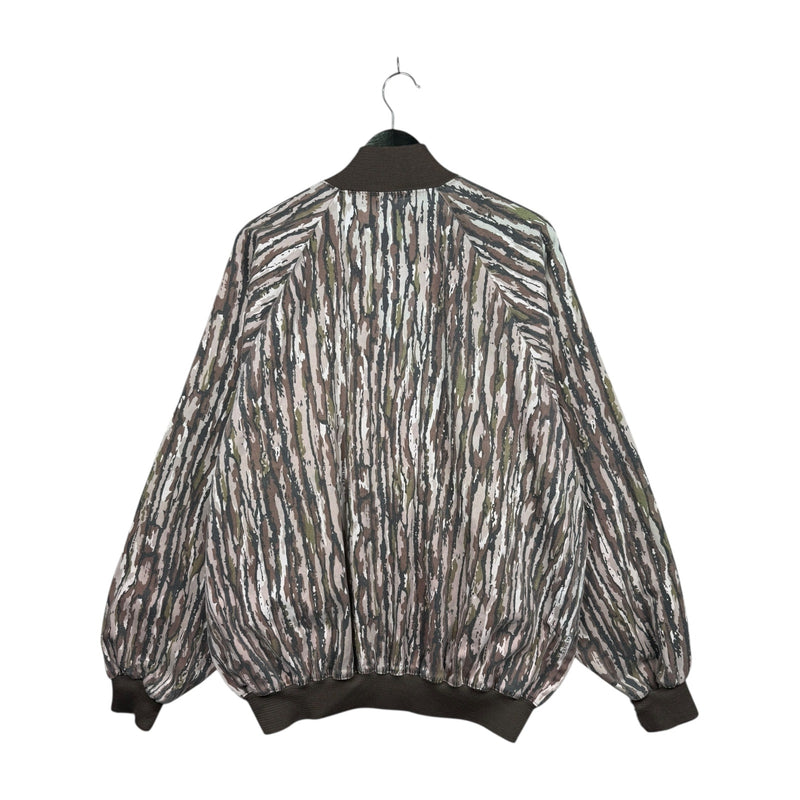 Vintage Tree Bark Camo Bomber Jacket