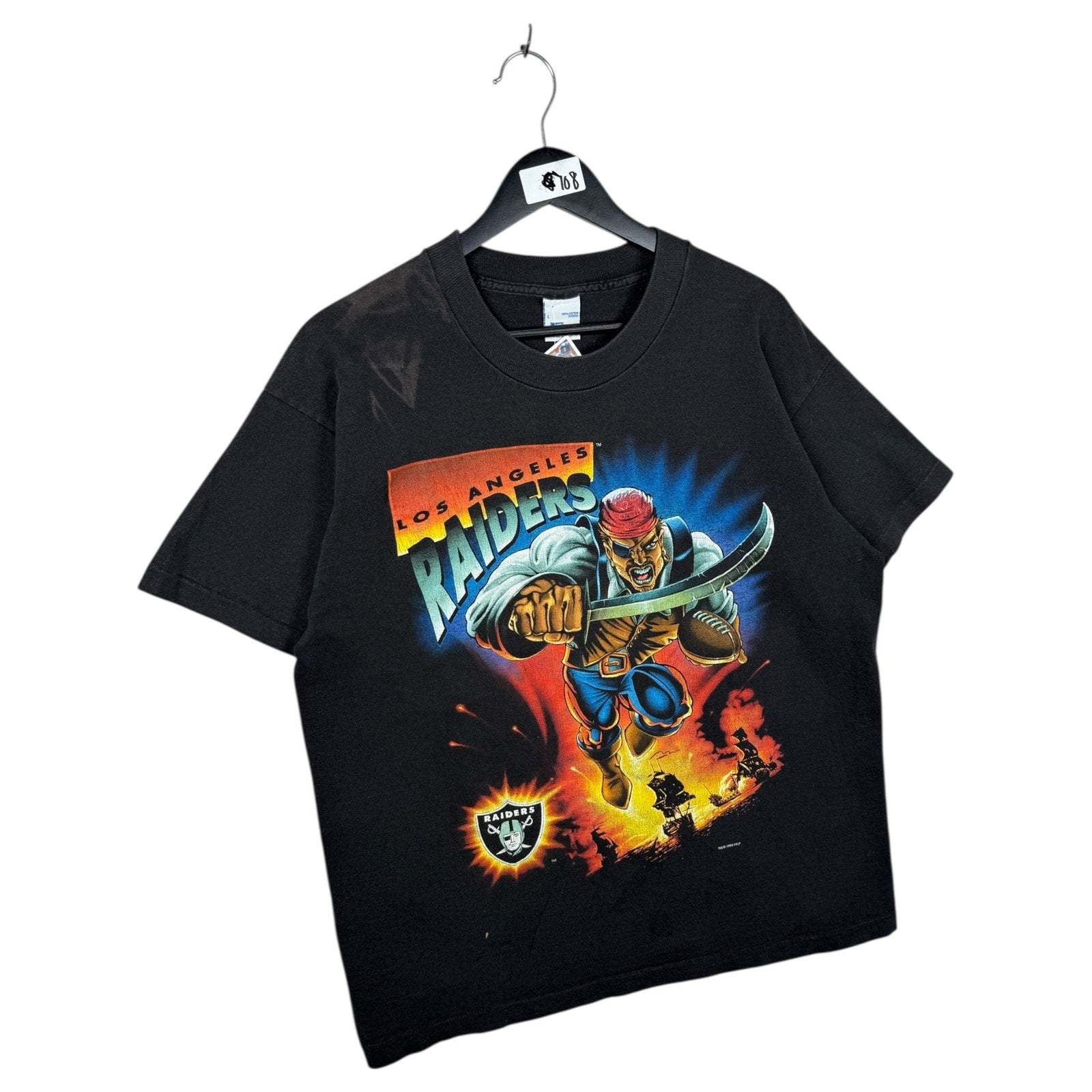 Vintage Los Angeles Raiders Pirate Warrior NFL T-Shirt