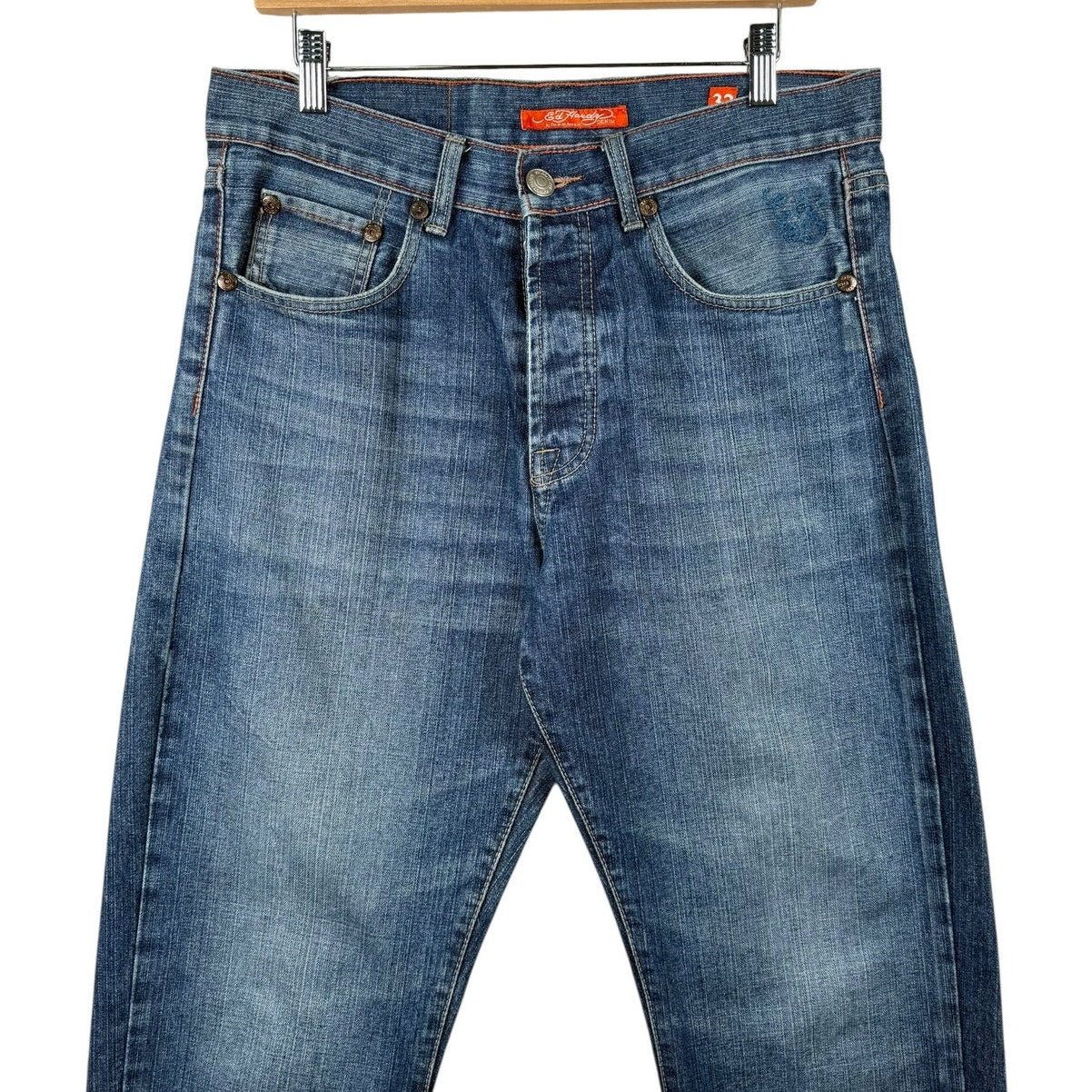 Vintage Ed Hardy Tiger Embroidered Pockets Denim Jeans 32