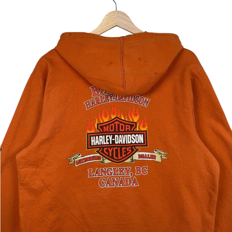 Vintage Harley Davidson Canada Flames Graphic Hoodie