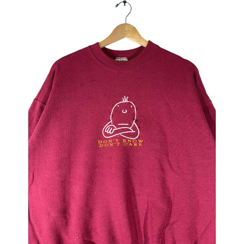 Vintage "Don't Know Don't Care" Humor Crewneck