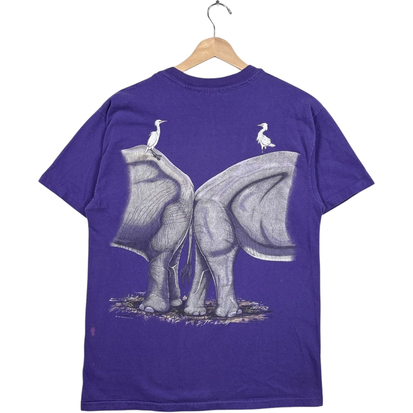 Vintage National Wildlife Asian And African Elephants Tee