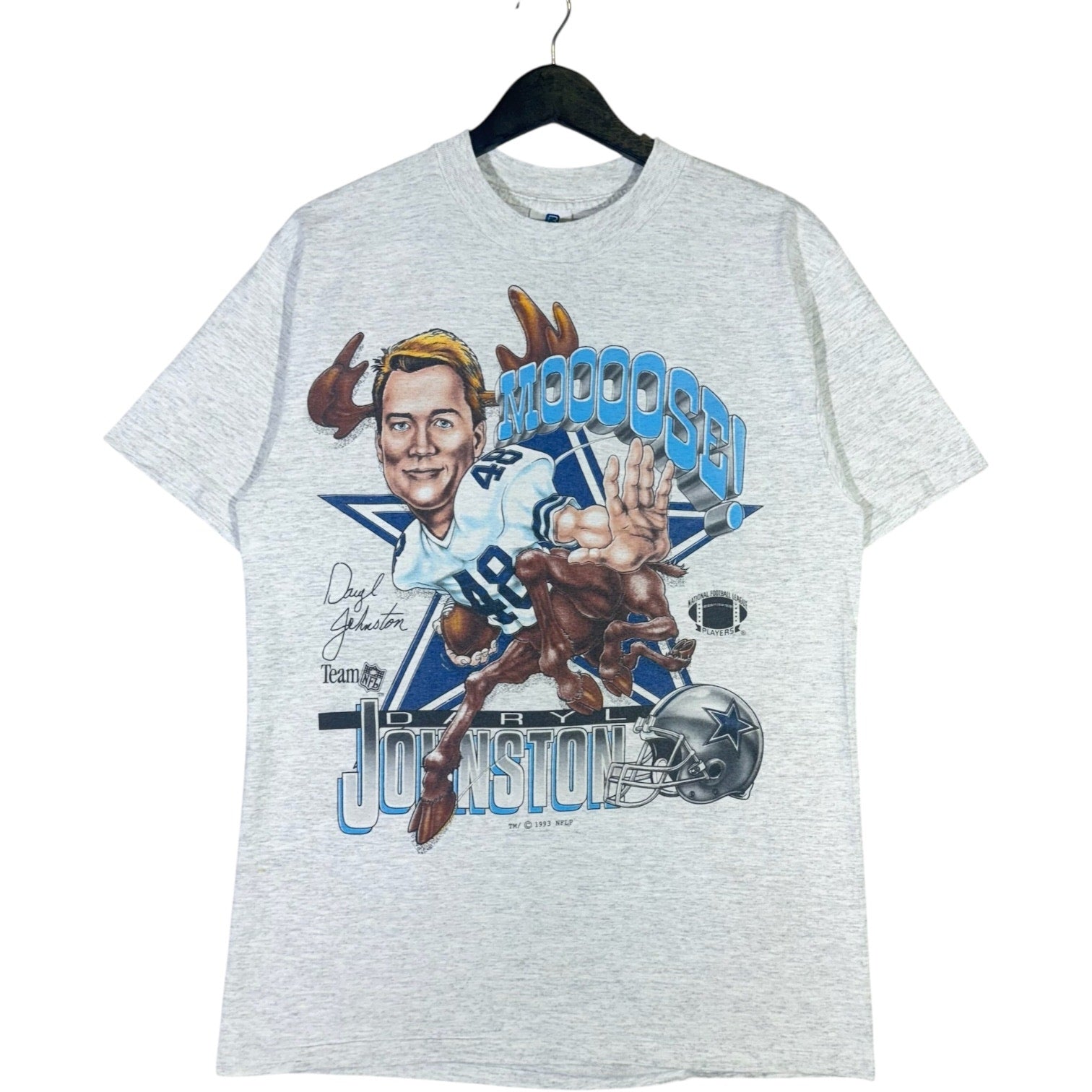 Vintage Dallas Cowboys Daryl Johnston "Moooose!" NFL Tee 1993