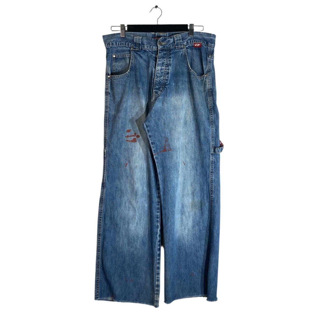 Y2K Werker's Embroidered Wide Leg Denim Jeans 40