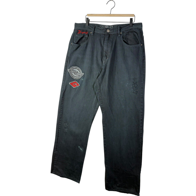 Vintage G-Unit Co. Fast Lane Motorcycle Biker Straight Leg Denim Jeans 36x30