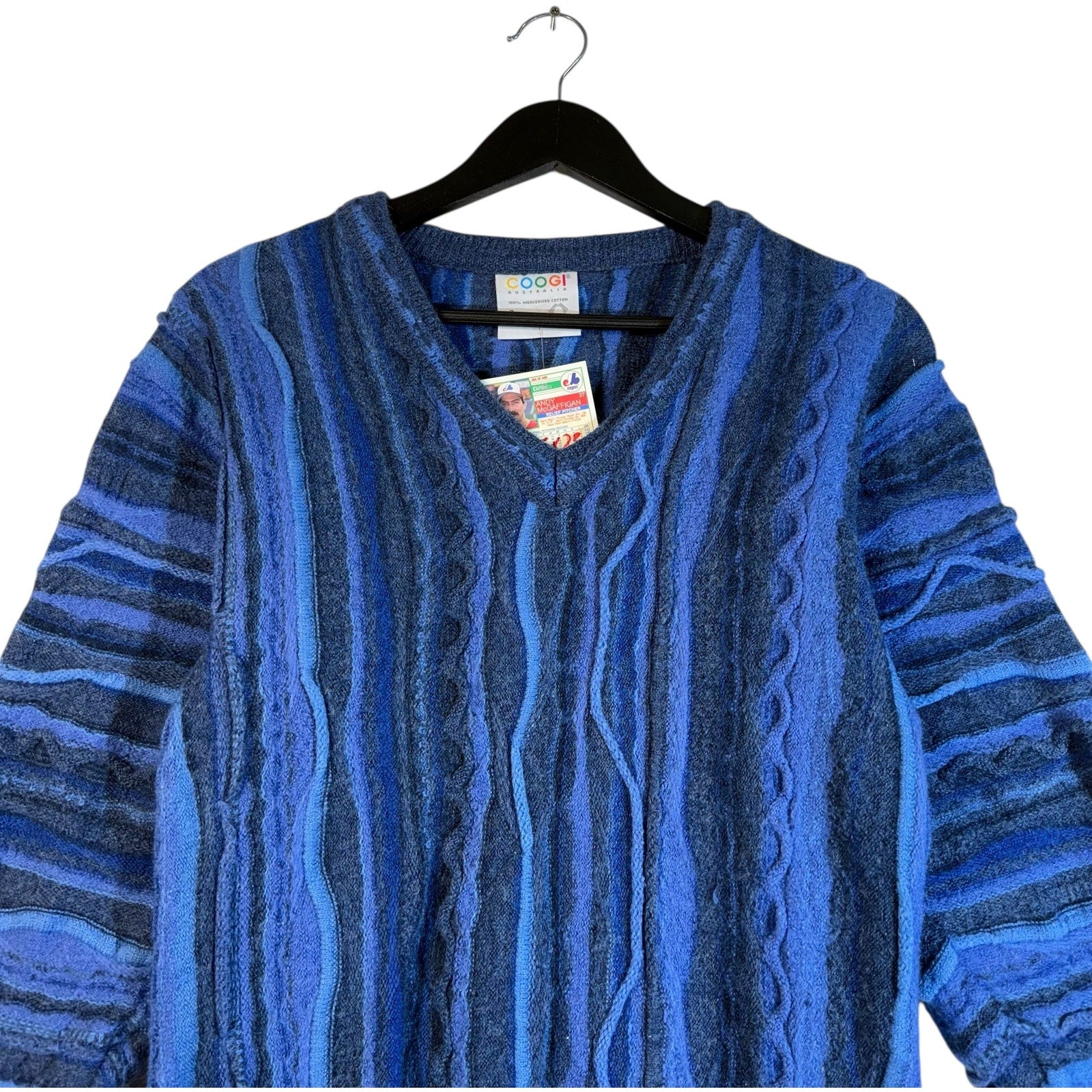 Vintage COOGI 3D Knit V-Neck Sweater