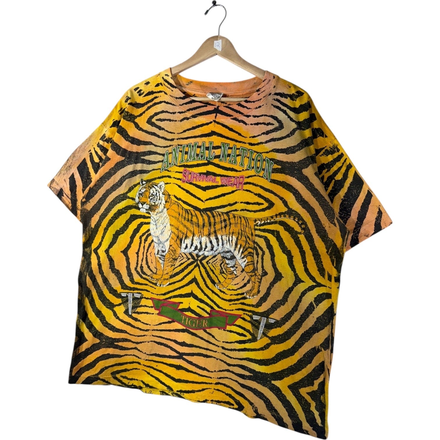 Vintage Animal All Over Print Tiger Graphic T-Shirt
