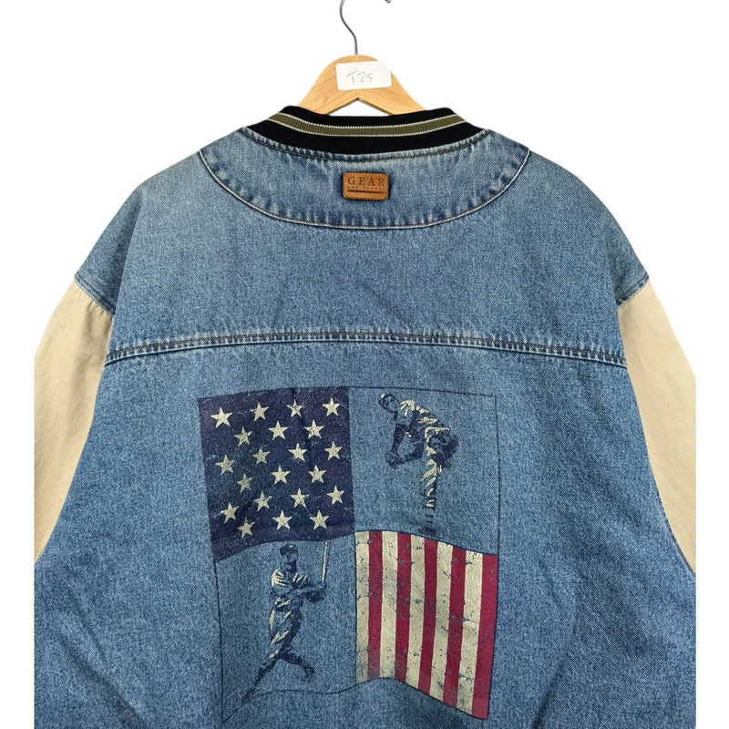 Vintage American Flag Denim Jacket