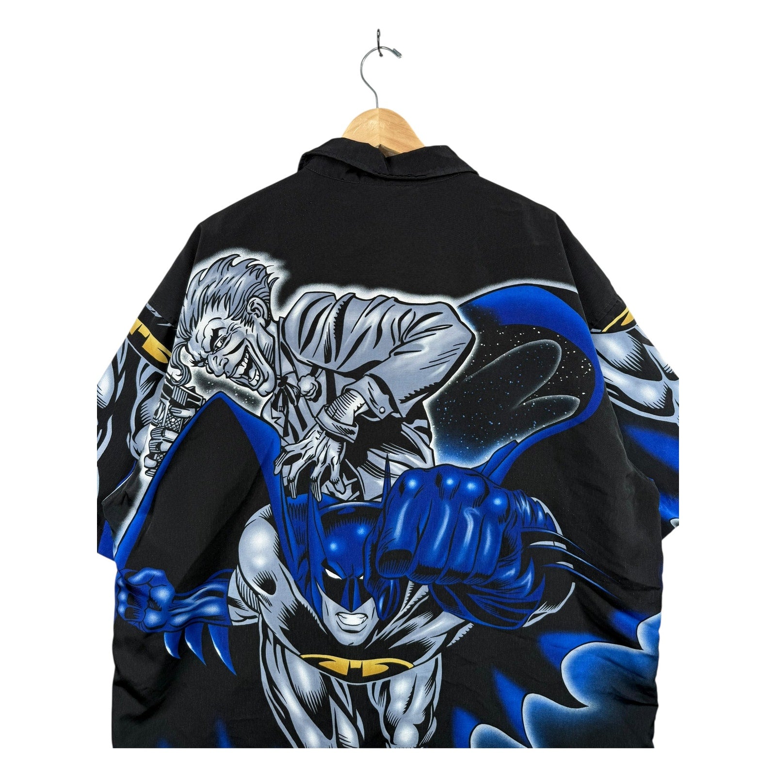 Vintage Batman Joker All Over Print Short Sleeve Button Up