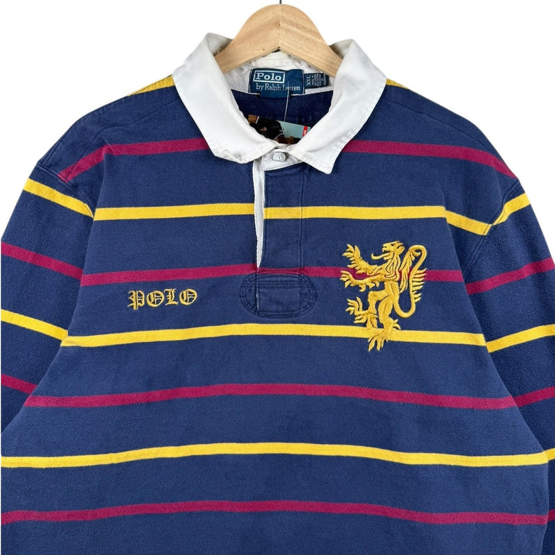 Vintage Polo Ralph Lauren Striped Rugby Long Sleeve Polo