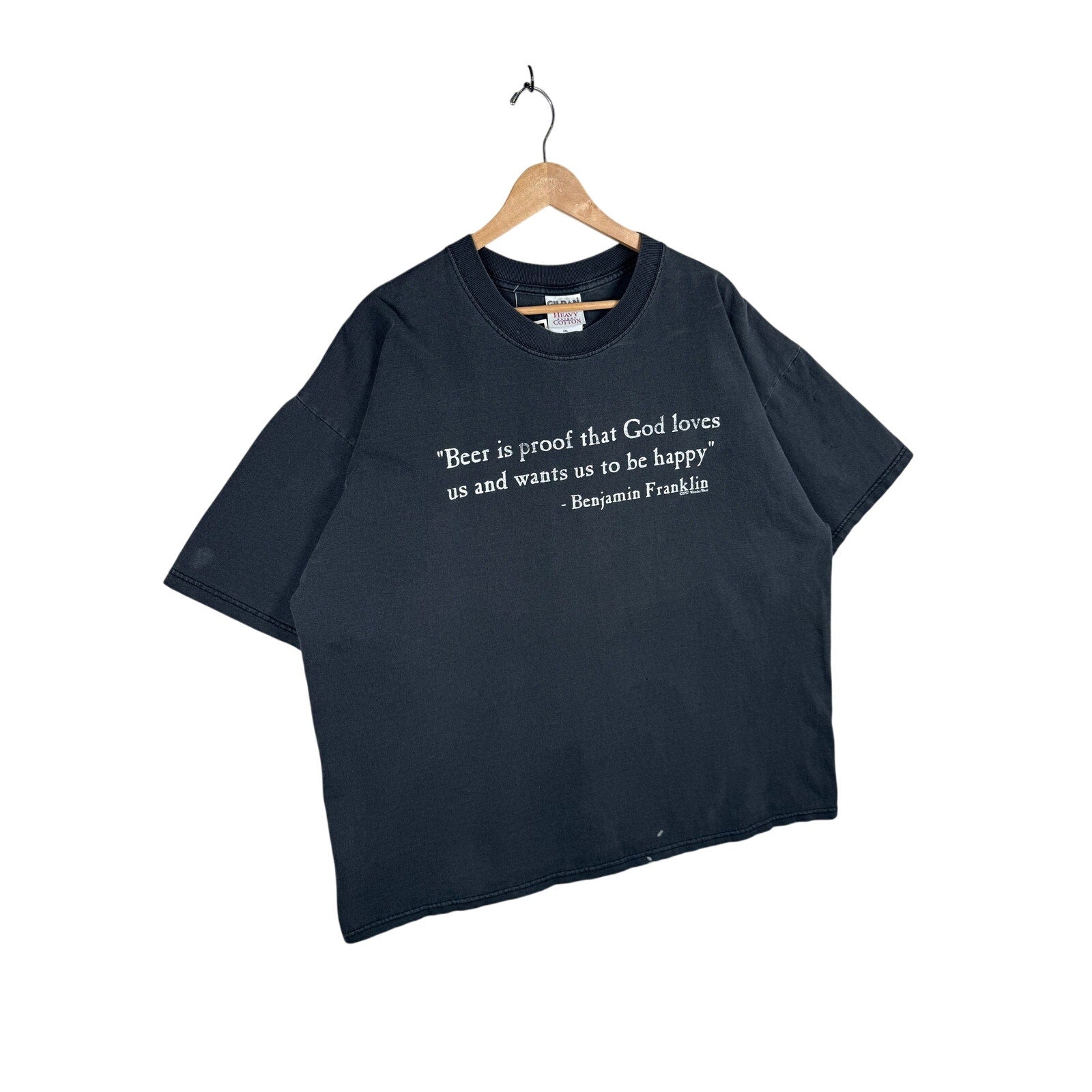 Vintage Benjamin Franklin Beer Quote T-Shirt