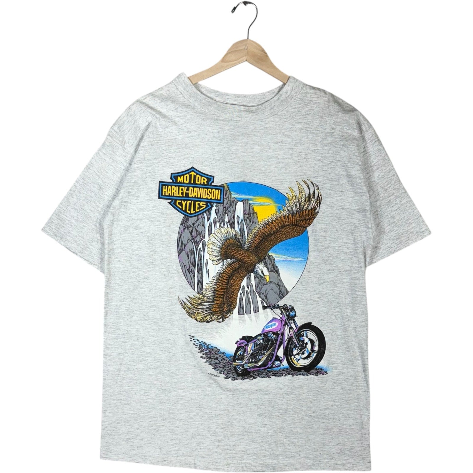 Vintage Harley Davidson Bald Eagle Motorcycle Tee