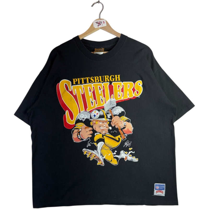 Vintage Pittsburgh Steelers NFL Cartoon Graphic T-Shirt